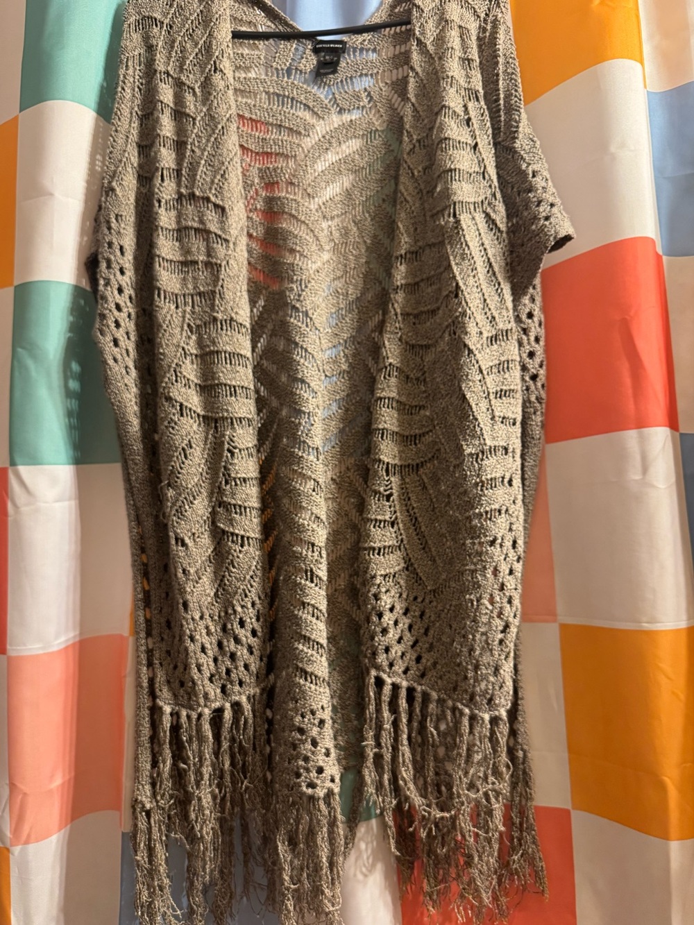 Buckle Black gray short sleeve, long cardigan